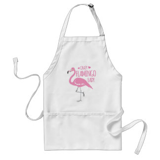 Crazy Flamingo lady Standard Apron