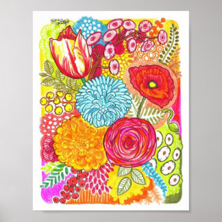 Crazy Flowers Poster