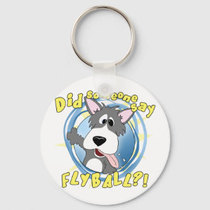 Crazy Flyball Dog Keychain