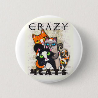 Crazy For Cats Button
