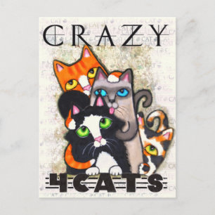 Crazy For Cats Postcard