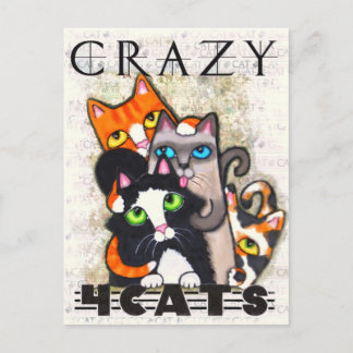 Crazy For Cats Postcard