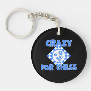 Crazy for chess keychain