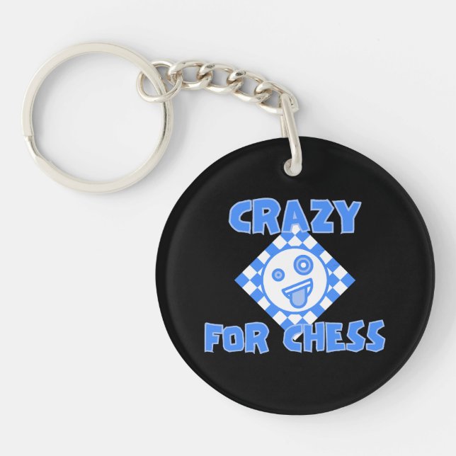 Crazy for chess keychain (Front)