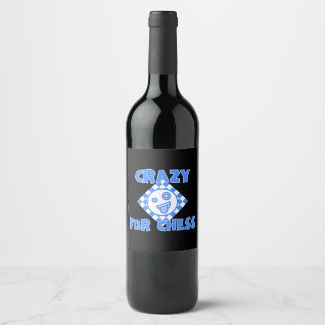 Crazy for chess wine label (Front)