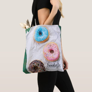 Crazy for Doughnuts   Personalized Tote Bag