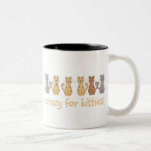 Crazy for Kitties Two-Tone Coffee Mug