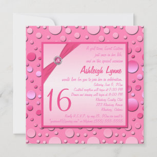 Crazy for Pink Polka Dot Sweet Sixteen Invitation