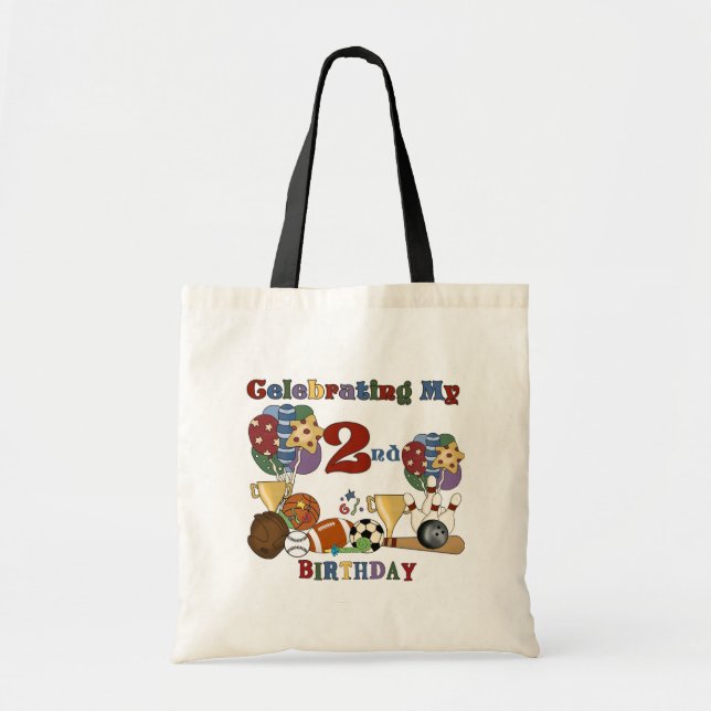 Crazy For Sports 2nd Birthday T-shirts and Gifts Tote Bag (Front)
