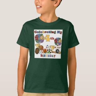 Crazy For Sports 4th Birthday T-shirts and Gifts