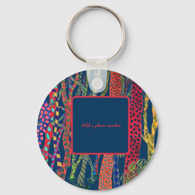 crazy forest fun colourful identifier  keychain (Front)