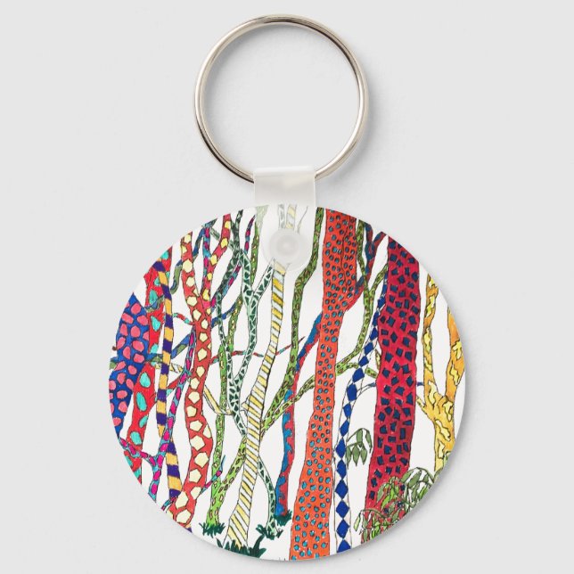 crazy forest fun colourful  keychain (Front)