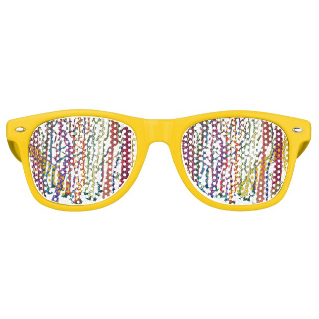 crazy forest fun colourful  retro sunglasses (Front)