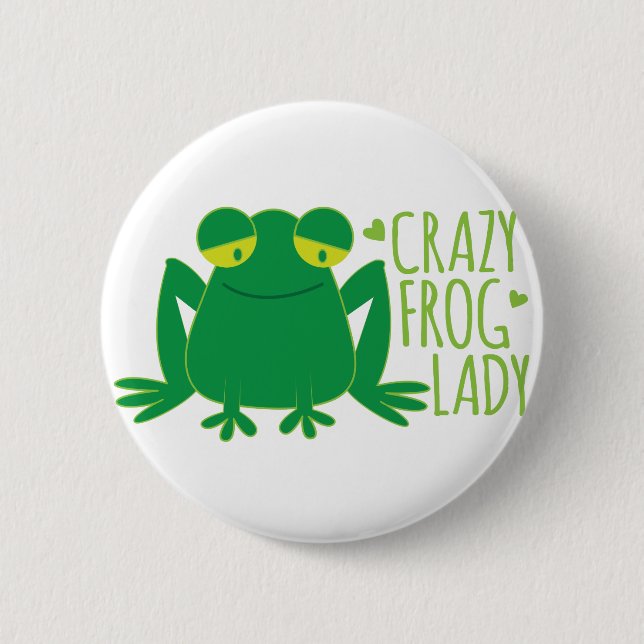 crazy frog lady 2 inch round button (Front)