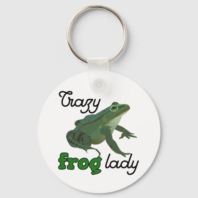 Crazy Frog Lady Frog lover gifts Keychain (Front)