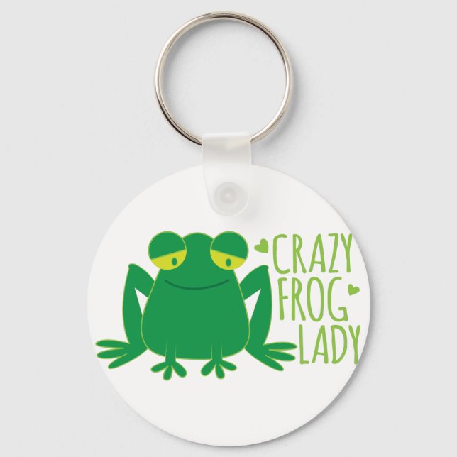 crazy frog lady keychain (Front)
