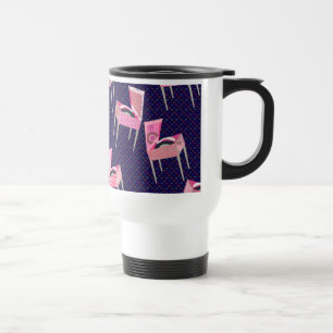 Crazy Fun Retro Patterned Fifties Record Players Travel Mug