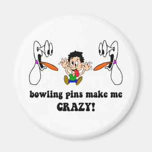 Crazy funny bowling magnet