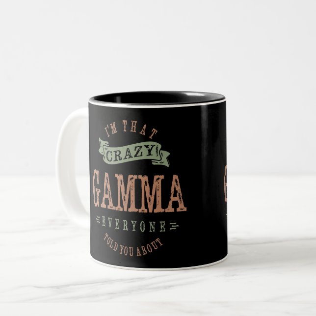 Crazy Gamma Two-Tone Coffee Mug (Front Left)