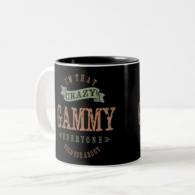 Crazy Gammy Two-Tone Coffee Mug (Front Left)
