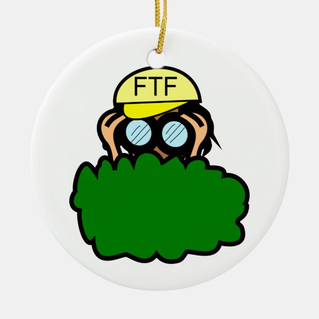Crazy Geocacher Geocaching Customizable Ornament (Front)