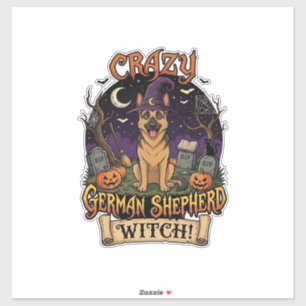 Crazy German Shepherd Witch Halloween Dog Pumpkins