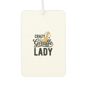 Crazy Giraffe Lady Vintage Engraving Shirt Design  Air Freshener