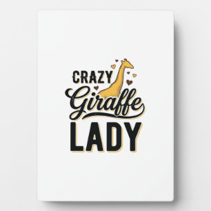 Crazy Giraffe Lady Vintage Engraving Shirt Design Plaque