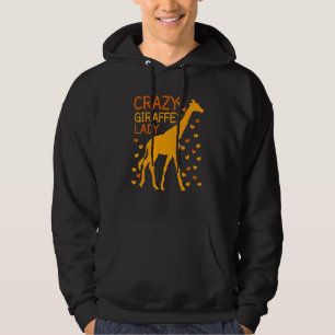 Crazy Giraffe Lady Woman Africa Safari Animal Rain Hoodie