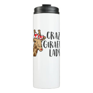Crazy Giraffe Lady Women Giraffes  Thermal Tumbler