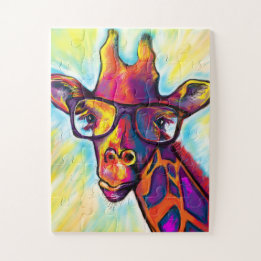 Crazy Giraffe Man Puzzle d'art