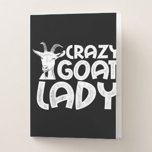 Crazy goat lady for goat _Funny Goat Canvas  Pocket Folder