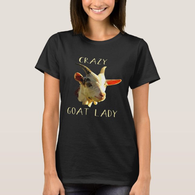 Crazy Goat Lady Funny T-Shirt (Front)