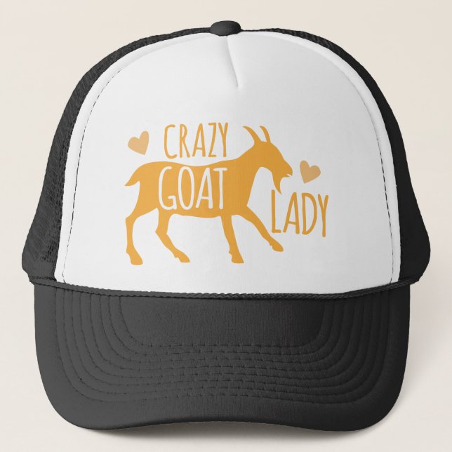 Crazy Goat Lady Trucker Hat (Front)