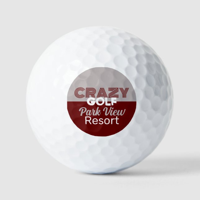 Crazy Golf Slogan, Mini Golf Course Balls (Front)