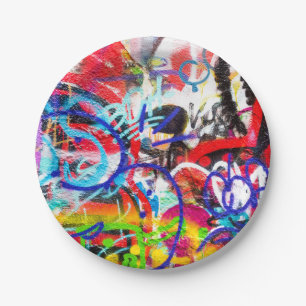 Crazy Graffiti Paper Plate