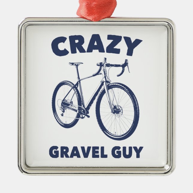 Crazy Gravel Guy Cycling Metal Ornament (Front)