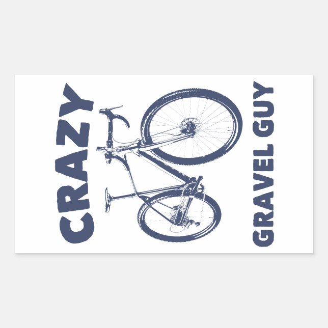Crazy Gravel Guy Cycling Sticker (Front)