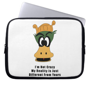 Crazy Green Cartoon Duck Different Reality Laptop Sleeve
