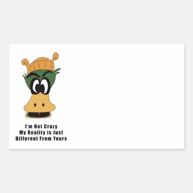 Crazy Green Cartoon Duck Different Reality Sticker (Front)