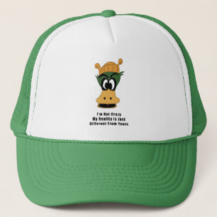 Crazy Green Cartoon Duck Different Reality Trucker Hat