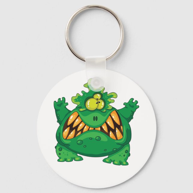 Crazy Green Monster Keychain (Front)