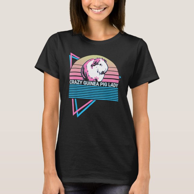 Crazy Guinea Pig Lady Crazy Guinea Pig Lady Retro T-Shirt (Front)