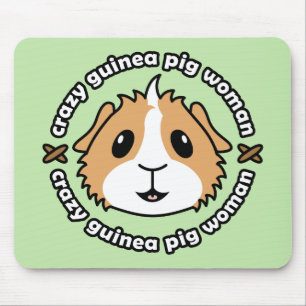 Crazy Guinea Pig Woman Mousemat Mouse Pad