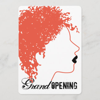 Crazy hair stylist beauty salon grand opening invitation