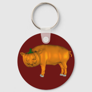 Crazy Halloween Pig Keychain