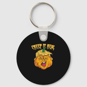Crazy Halloween Pumpkin Trumpkin Costume Keychain