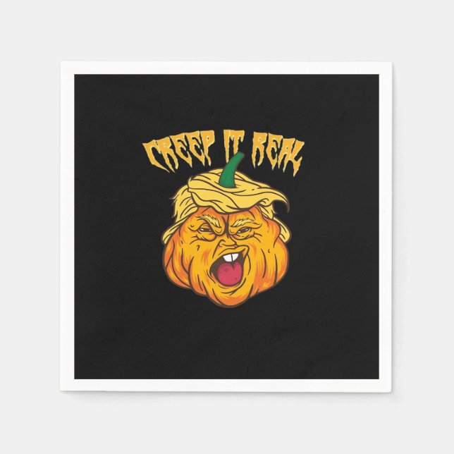 Crazy Halloween Pumpkin Trumpkin Costume Napkin (Front)