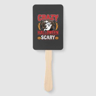 Crazy Halloween Scary Ghost and Pumpkin Design Hand Fan