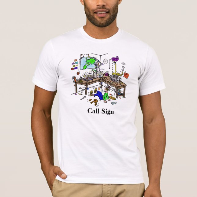 Crazy Ham Shack  Ham Radio T-Shirt (Front)